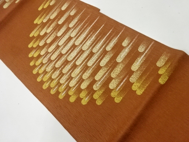 リサイクル　経仙人抽象模様織出し袋帯